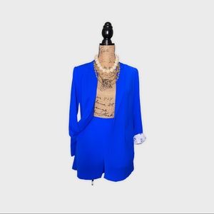 Vibrant Electric Blue Blazer and Shorts set. Perfect for a summer day or night!